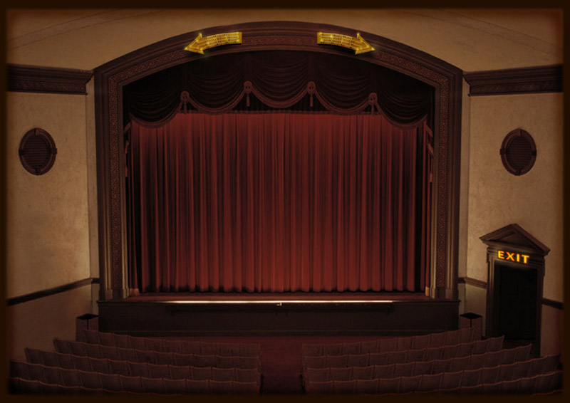 Kino mit Blick auf die Leinwand